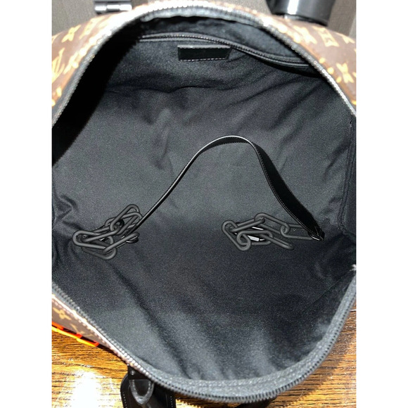 Louis Vuitton Keepall Bandouliere 50 Monogram Brown LV Orange Chain Weekend Bag - Picture 10 of 11